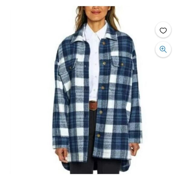 Banana Republic Women's Brushed Flannel Shirt Jacket shacket size medium! EUC! - Picture 1 of 13